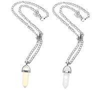 SHERCHPRY Collier Magnétique Assorti Pour Couple Pendentif Cristal Hexagonal Bijoux Pierre Naturelle Pour Femmes