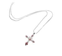 SHERCHPRY Collier Pendentif Croix Rhinestones pour Femmes Chaîne de Clavicule et Dainty pour Entre et Famille