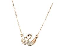 SHERCHPRY Collier Pendentif Double Cygne Élégant Design Simple et Collier Ras Cou pour Femme Anniversaire et Fêtes