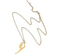 SHERCHPRY Collier Pendentif Gymnastique en Acier Inoxydable 304 Pendentif Forme Gymnaste Finition 4 Faces Polies Couleur Or Chaîne Ajustable pour Hommes et Femmes Accessoire Sportif