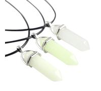 SHERCHPRY Collier Pendentif Lumineux en Pierre 3 Pièces Corde en Cuir Pendentif Unique pour Femme pour de Saint-Valentin Bijoux Élégants