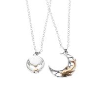 SHERCHPRY Colliers de Couple pour Amoureux Pendentifs Magnétiques en Alliage de Zinc, Design Coquillage Bicolore, Chaîne Réglable pour Homme et Femme - Présent Romantique