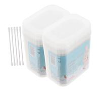 SHERCHPRY Coton Tige pour Soins des Bébés Double Embout Rond, Coton et Papier, 400 Pièces en 2 Boîtes, pour Nettoyage Délicat des Oreilles Nez