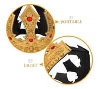 SHERCHPRY Couronne de Roi Médiévale Doré avec Accessoire Ajustable pour Costume de Prince et Roi pour Fête Anniversaire et Cosplay Homme et Garçon Fille