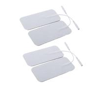 SHERCHPRY Coussinet de Massage Électrique Rectangulaire 5x10 Cm Lot de 4 Patchs Physiothérapie Non Tissé Respirant 2.0 et 2.5 Mm Fils pour Stimulation Musculaire Usage Maison Dos, Nuque,
