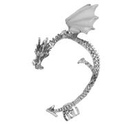 SHERCHPRY Crochet D’Oreille Lumineux Dragon Punk pour Hommes et Femmes Clip D’Oreille Décoratif en Métal Argenté Ancien Accessoire Boucles D’Oreilles Non Percées Bijou Urbain Léger et