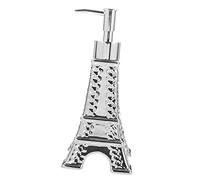 SHERCHPRY Distributeur de Lotion 200Ml en Argenté Bouteille de Savonnette Rechargeable Style Tour Eiffel pour Salle de Bain Cuisine Accessoire Élégant