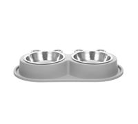 SHERCHPRY Double Gamelle pour Animaux de Compagnie en PP avec Base Antidérapante et Design en Douve, Adaptée pour Chiots et Chats en Milieu Intérieur