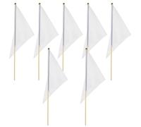 SHERCHPRY Drapeaux de Marquage de Pelouse et Repérage Arroseurs Jardin Triangulaires 8 Pièces en Polyester Blanc pour Fixation Tentes de Camping