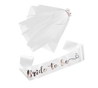 SHERCHPRY Écharpe et Voile Élégants avec Diadème Pailleté pour Enterrement de de Jeune Fille Accessoires de Mariage Rose