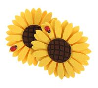 SHERCHPRY Embrasses de Rideaux à Pinces Décoration Élégante Forme Tournesol Jaune, 2pcs, Tissu Non Tissé et Métal, Faciles à Fixer pour Rideaux Fins pour Pendaison de Crémaillère