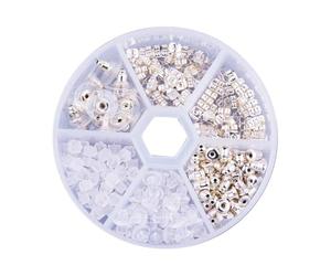 SHERCHPRY Ensemble de 260 Pièces Bouchons D'oreilles Accessoires de Bricolage Argenté DIY Fabrication Bijoux Création Boucles D'oreilles Unisexes Usage Quotidien Présent Personnalisé