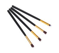 SHERCHPRY Ensemble De 4 Pinceaux De Maquillage Yeux Petits Noirs Et Or, Kit Professionnel Pour Fard à Paupières, Estompeur Et Crayon, Outil Cosmétique Portable Pour Voyages