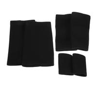 SHERCHPRY Ensemble de Protections Sportives pour Garçon et Filles 6 Pièces Noir Taille M - Genouillères Coudières et Protège-Poignets Respirants en Polyester - Protection Légère pour