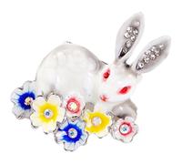 SHERCHPRY Épingle Lapin de Pâques en Alliage et Cristaux, Broche Décorative Fleur de Cerisier, Résistante à L’usure, pour Vêtements et Paquet, Style Mignon et Élégant