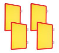 SHERCHPRY Étiquettes Magnétiques A4 pour Rayonnage D’Entrepôt 4 Pièces Cadre Rouge et Double Base Magnétique Indicateurs de Classification Matériau Porte-Affiches Organisateur Pratique