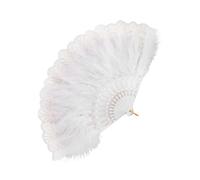 SHERCHPRY Éventail à Plumes Vintage Accessoire de Danse Élégant pour Mariages à Thème Décoration Bordure Dentelle