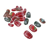 SHERCHPRY Faux Ongles en Amande Courts Adhésifs Kit 24 Capsules Réutilisables à Motifs 3D de Noël Manucure D’Hiver Couvrante pour Femmes Style Festif Capsules Esthétiques Résistantes