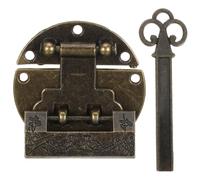 SHERCHPRY Fermoir à Moraillon Vintage en Alliage pour Coffre en Bois et Boîte à Outils, Serrure Chinoise Ancienne avec spacement Central 40mm, Décoration Festive et Usage Quotidien