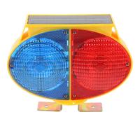 SHERCHPRY Feu de Solaire Double Face Rouge et Bleu Lampe LED Stroboscopique D’Avertissement pour Barricade Fixation par Vis Gyrophare Extérieur pour Chantier et Route