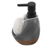 SHERCHPRY Flacon Poussoir à Double Usage Dispensateur De Savon De Comptoir Distributeur De Savon Liquide Counter-organisateur De L'évier Bouteille De Pompe En Céramique Grey