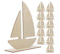 SHERCHPRY Formes en Bois Brut Voilier 15 Pcs pour Loisirs Créatifs, Découpes D'été, Décorations Artisanales Suspendues, Base Stable pour Peinture et Bricolage, Idées Construction Voiliers,