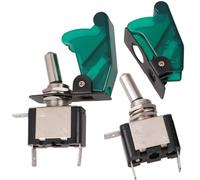 SHERCHPRY Interrupteur à Bascule Bouton Marche/arrêt Vert 12v Asw-07d LED Acier Robuste, Pack de 2 Pièces pour Phares Antibrouillard pour Voiture