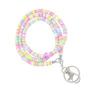SHERCHPRY Lanière Bohème en Pâte Polymère Perles Colorées Collier Dragonne pour Téléphone et Porte-Badge Tour de Cou Léger et Polyvalent pour Enseignants et Infirmières Accessoire