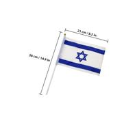 SHERCHPRY Lot de 10 Drapeaux D'israël en Polyester 14x21cm Impressions Nettes et Résistantes, pour Événements Sportifs et Décorations Extérieures