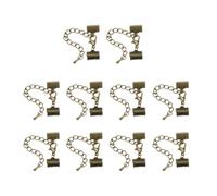 SHERCHPRY Lot de 10 Embouts à Sertir Texturés Bronze pour Rubans et Cordons Plats Chaîne en Fer 5 CM Fermoir Mousqueton 12 MM Boucles DIY pour Création de Bijoux Bracelets et Colliers