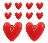 SHERCHPRY Lot de 10 Épingles à Revers de Cœur Rouge Petit Format, Broches en Résine pour Femmes, Accessoires Saint-valentin, pour Décorer Vêtements et Paquet, Présents Romantiques