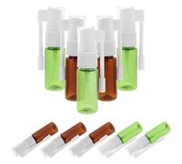 SHERCHPRY Lot de 10 Flacons Pulvérisateurs Rechargeables 15 Ml Bouteilles Vides pour Sprays Nasaux Plastique Vert et Marron pour Huiles Essentielles Parfums et Lotions en Voyage