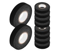SHERCHPRY Lot de 10 Rubans Isolants en Tissu Feutré Noir 19Mm X 15M Ruban Adhésif Haute Température pour Faisceau de Câbles Automobile de Bruit et Protection Électrique