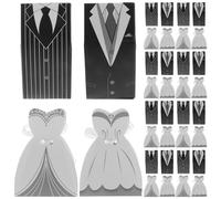 SHERCHPRY Lot de 100 Boîtes à Dragées Mariage en Carton Ruban de Soie Assortiment 4 Modèles Coffrets Présents pour Invités Décorations Fête et Bonbons