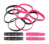SHERCHPRY Lot de 12 Bracelets en Silicone Musical Noir et Rose, Bracelets à Notes de Musique pour Concerts et Festivals, Accessoires Présents pour Événements Musicaux et Rentrée