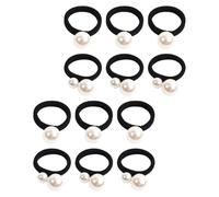 SHERCHPRY Lot de 12 Élastiques à Cheveux en Perles Extensibles Accessoires pour Cheveux Fins Décorations Perlées Blanches et Nacrées pour Queue de Cheval et Chignon Quotidien