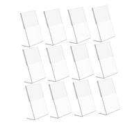 SHERCHPRY Lot de 12 Supports Photo Transparents en Acrylique L-Type A6 Porte-Noms et Cadres pour Numéros de Table de Mariage Affichage Solide pour Restaurants Bureaux et Événements