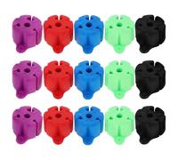 SHERCHPRY Lot de 15 Clips de Fixation Multifonctionnels en Silicone pour Canne à Pêche - Attaches à Boules Colorées - Support Compact Accroche-Hameçon Maintien Sécurisé et Rangement