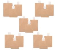 SHERCHPRY Lot de 15 Pochettes de Voyage Rechargeables en Papier Kraft et Plastique, Étanches Bouchon à Clapet, pour Lotion, Crème et Produits Cosmétiques, Kit Hygiène Portable