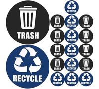 SHERCHPRY Lot de 18 Set de Autocollants de Tri des Déchets en Pvc Auto-adhésifs et Étanches pour Poubelles, Étiquettes Recyclage Amovibles, Adaptées Intérieur et Extérieur, pour Gestion