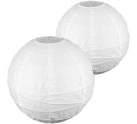 SHERCHPRY Lot De 2 Abat-Jour Ronds en Papier Grand Abat-Jour en Papier Petits Abat-Jour en Papier Petit Couvercle De Lampe en Papier Décoration De Fête d'anniversaire De Mariage (Blanc 15.