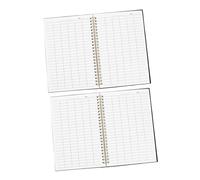 SHERCHPRY Lot de 2 Carnets de Suivi Budgétaire à Pages Horizontales Vierges, Couverture PP Résistante, Reliure Double Spirale, Registre Comptable pour Petites Entreprises et Gestion