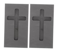 SHERCHPRY Lot de 2 Moules à Creuset en Graphite de Croix, Moulage Haute Température, pour Raffinage des Métaux et Fonderie de Bijoux, Moules Carrés Solide pour Alliages Métalliques