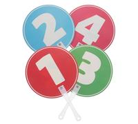 SHERCHPRY Lot de 2 Palettes de Réponse en Plastique Solide pour Maternelle et Primaire Palette de Vote Portative Numéros 1-4 Outil Pédagogique Interactif pour Apprentissage Anglais et