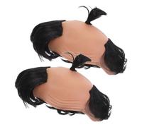 SHERCHPRY Lot de 2 Perruques Chauves de Samouraï Japonaises pour Cosplay Homme, Perruques Amusantes de Catcheur, Accessoires de Déguisement pour Fête et Jeux de Rôle