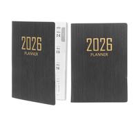 SHERCHPRY Lot de 2 Petits Agendas 2026 Noir Rayé Format Poche Bloc-Notes de Planification Quotidienne Organisation Journalière et Hebdomadaire Agenda Professionnel et Scolaire pour