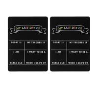 SHERCHPRY Lot de 2 Tableaux Noirs Double Face en Bois 21X29 CM Réutilisables pour Maternelle et Cours Préparatoire Panneau Scolaire pour Photos de Rentrée et Souvenirs du Dernier Jour