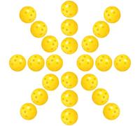 SHERCHPRY Lot de 24 Balles de Golf d'Entraînement en Plastique Perforées Jaunes Légères et Creuses pour Swing Intérieur Matériel d'Entraînement au Golf Haute Visibilité et Précision