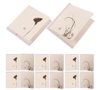 SHERCHPRY Lot de 24 Cartes de Vœux Chinoises Artisanales Rétro avec Enveloppes Motifs Lotus et Orchidée Papier Imprimé pour Nouvel An Chinois et Fêtes Traditionnelles