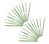 SHERCHPRY Lot de 24 Crayons à Écrire en Bois Décor Saint-patrick Gomme, Crayons D’écriture Scolaire Colorés, Motif Trèfle à Quatre Feuilles, pour Garçon et Filles et Étudiants, Matériel